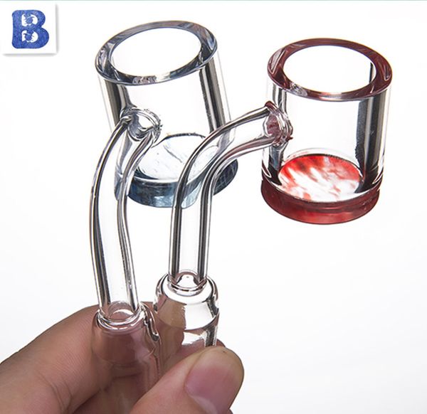 DHL Fumo Quartz Banger Nail Flat Top 5mm Espessura Cor De Fundo DIA DIA DIA DIA 19 MM / 25MM Para Glass Bong Dab Rigs