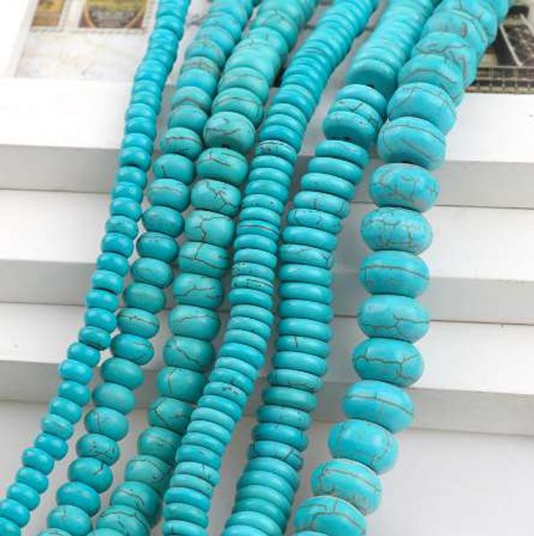 

manmadestone sky blue turquoises howlite beads abacus loose spacer seed stones beads diy bracelets necklace jewelry findings, Black