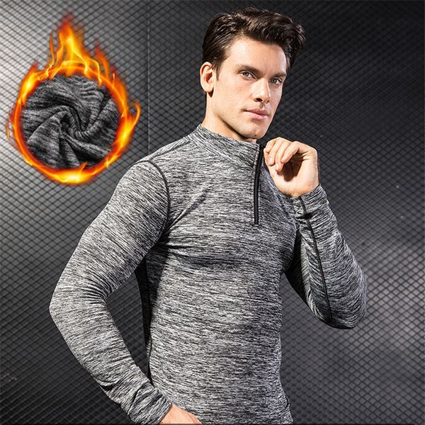 

winter running jacket zipper velvet solid color hoodies men tracksuit male sweatshirt purpose tour running t-shirts gym clothing, Black;red