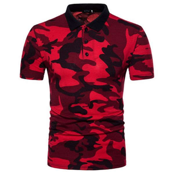 

military fan camo t-shirts russia brave men short sleeve summer casual camouflage print army green knit cotton button lapel tees, White;black