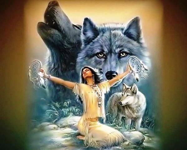 

18a1056 wolf and girl diamond painting home decor diamond diy crafts 100% resin 5d tool drill painting cross stitch mosaic needlewo