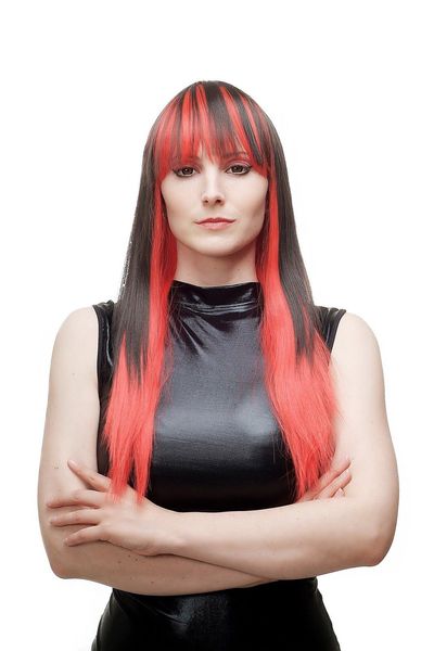 

diabolical lady wig wig cosplay red black smooth fringe hla040, Black;brown