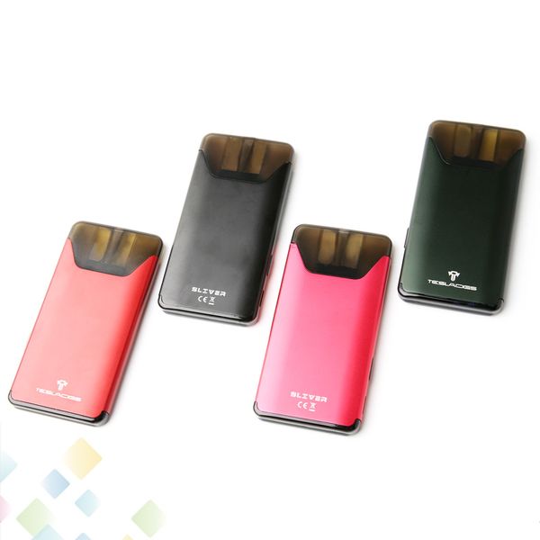 

Original Tesla Sliver POD kit with Built-in 350mAh battery 2ml Cartridge Pod 4 Colors Teslacigs Portable Vape Starter Kit Ecig DHL Free