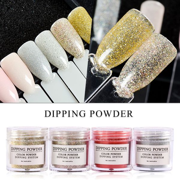 

meet across dipping powder without lamp cure nails dip powder glitter natural dry 1 or 2 boxes 12 colors nail art salon manicure, Silver;gold