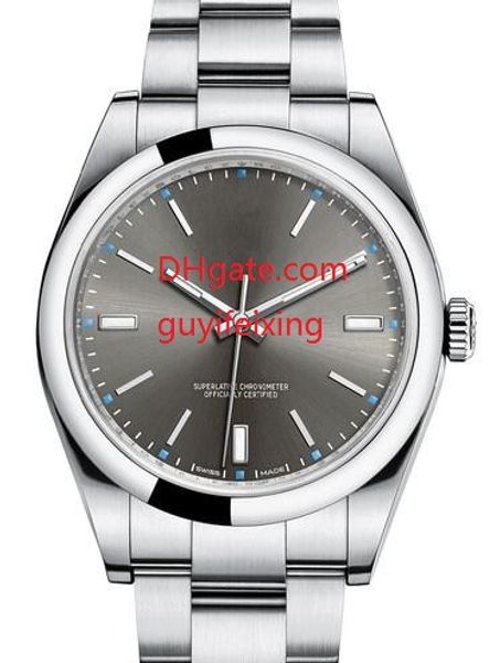 

2018 new fashion mens watch perpetual 39mm 114300 gray dial sapphire glass 2813 movement automatic steel mens casual watch wristwatches, Slivery;brown