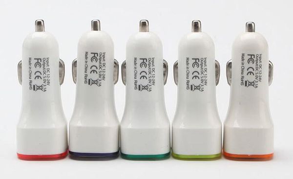 

5V 2.1A Dual USB Ports Led Light Car Charger Adapter Universal Charing Adapter for iphone Samsung S7 HTC LG Cell phone