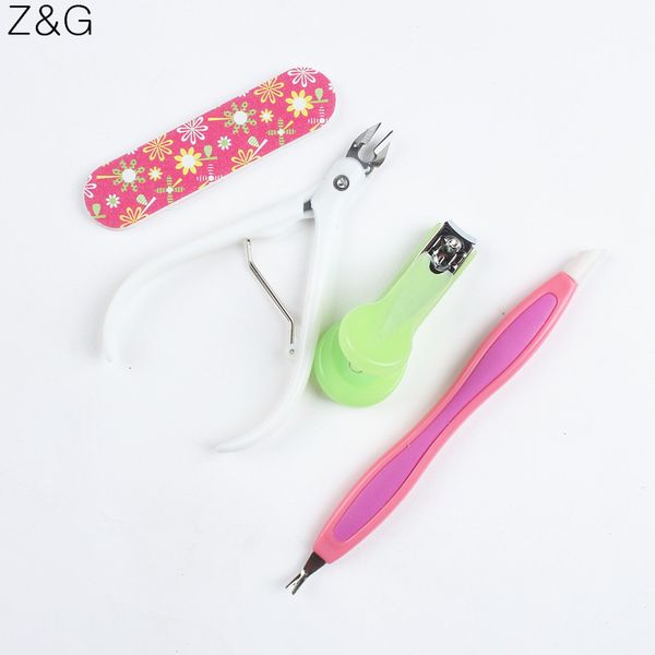 

professional manicure nail set 4pcs/set nail cutter cuticle nipper wood file and cuticle pusher
