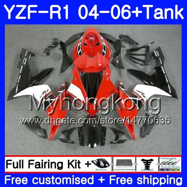 Corpo + Tanque Para YAMAHA YZF 1000 YZF R 1 YZF-R1 2004 2005 2006 232HM.40 YZF1000 YZF R1 04 06 YZF-1000 YZFR1 04 05 06 Carenagem Preto vermelho branco