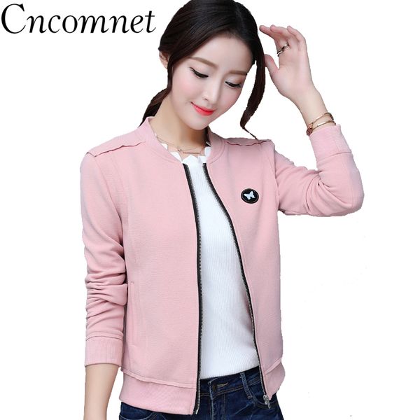 

women coat korean pilot baseball uniform zipper cardigan 2018 new fashion autumn winter fashion female short jacket, Tan;black