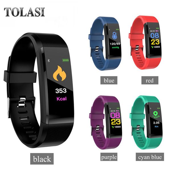 

2018 new id115 plus waterproof smart band fitness tracker heart rate tracker sports record blood pressure testing smart bracelet, Slivery;brown