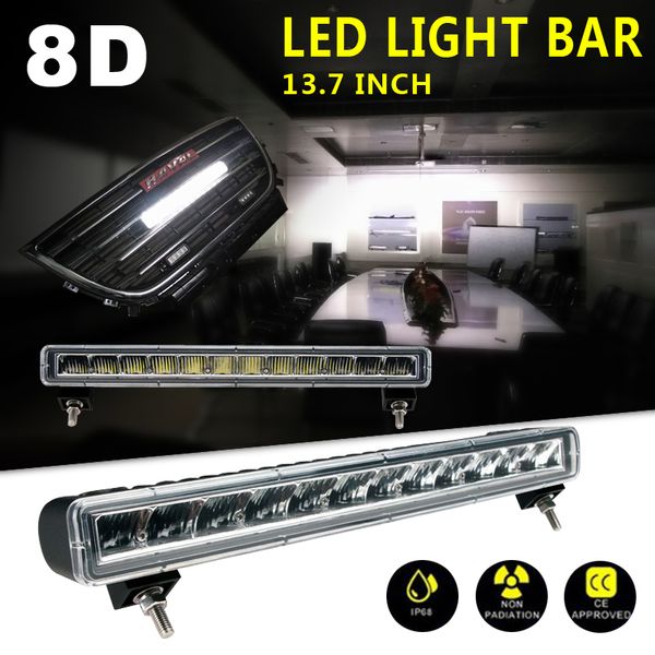 

new 8d 13.7 inch single row led light bar usa standard lamp 60w for offroad trucks boat suv atv 4wd car headlights