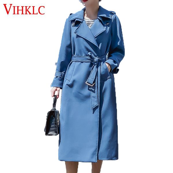 

windbreaker women spring autumn long section korean version 2018 new fashion loose large size thin straptrench coat female z252, Tan;black