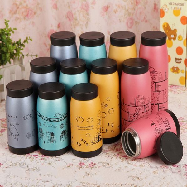 

2018 new creative 350ml tripe vacuum cups milk tea tripe mugs for kids baby with lid outdoor portable travel mugs