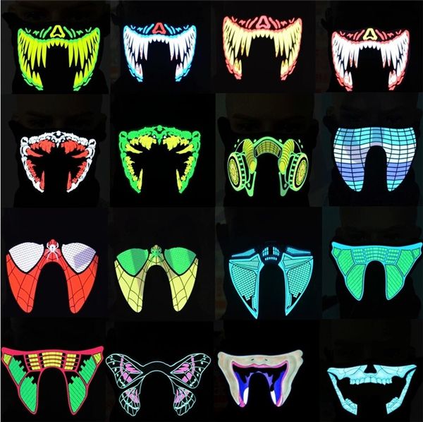 

waterproof led luminous flashing cool face mask party masks light up dance halloween masks costume decoration cosplay party suppliesi318