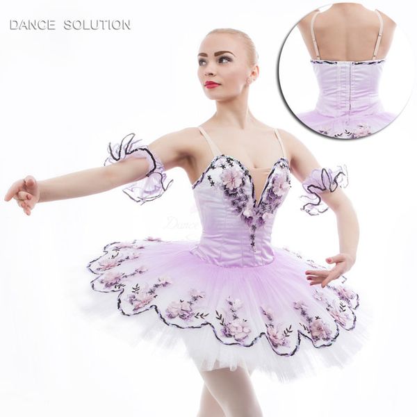 

lilac sation bodice professional tutu women performance pancake platter tutu concert competition professional ballet costumes, Black;red