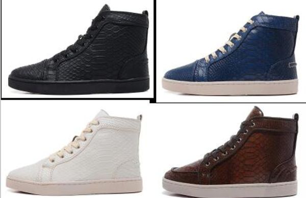 

2018 Новый черный кожаный змейки высокой моды кроссовки для мужчин и женщин, любовн