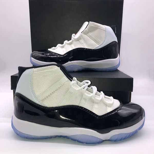 

2019 new 11s concord number 45 xi 11 men women basketball shoes 378037-100 white black dark concord mens womens sports sneakers 36-47
