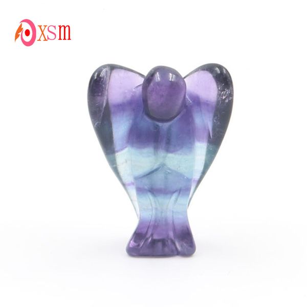 

xinshangmie Natrual Fluorite Angel Figurines Charms Pendants Necklace Reiki Chakra Healing Crystal Statue Fashion Jewelry 1pc