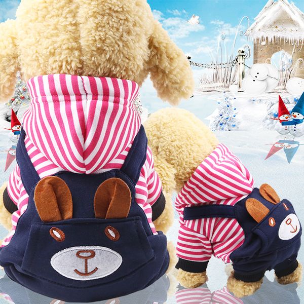

warm winter dog coats cotton soft wear autumn jackets with cap 4 legs chihuahua cosplay coats cute pet supplier ing