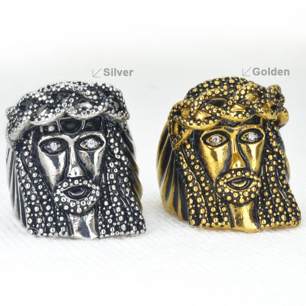 

hip hop holy jesus prayer ring mens gift jewelry silver tone and gold tone r293