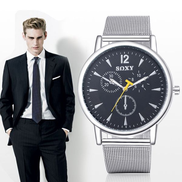 

men leisure watches new creative rotation men watches 2018 stainless steel mesh strap quartz watch fashion relogio masculino, Slivery;brown