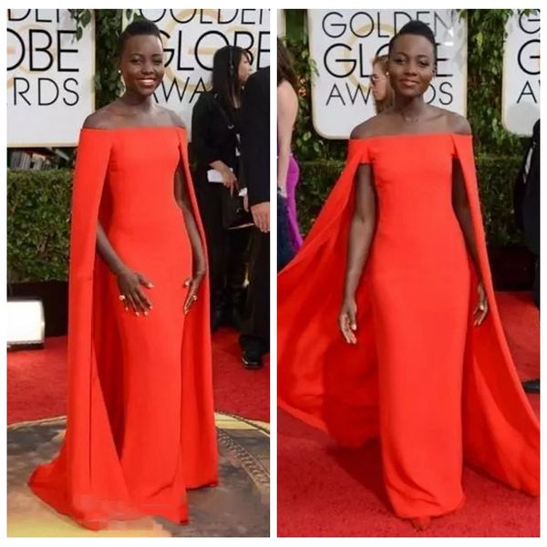 

премия «золотой глобус» 2019 lupita пром платья с плеча сексуальные фантазии плащ бато оболочка вечерние платья, Black