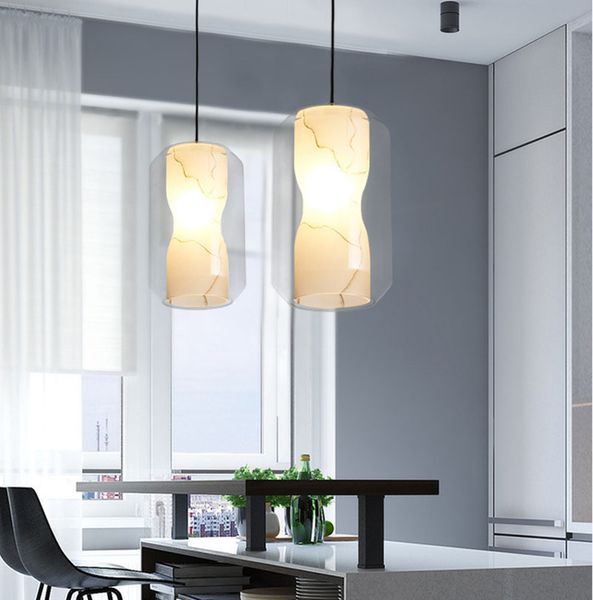 

Post-modern Imitation Marble Glass Pendant Lights Simple Marble Grain Hang Lamp