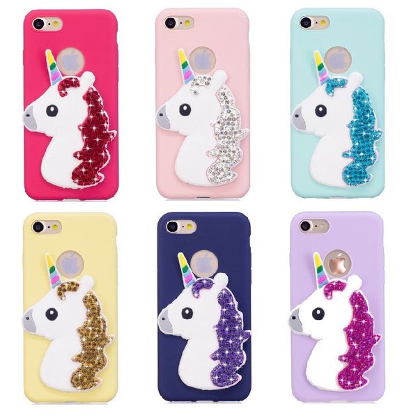 

multi color unicorn case with bling bling slice for iphone x 6 6s plus 7 8 plus for samsung phone cover case sell