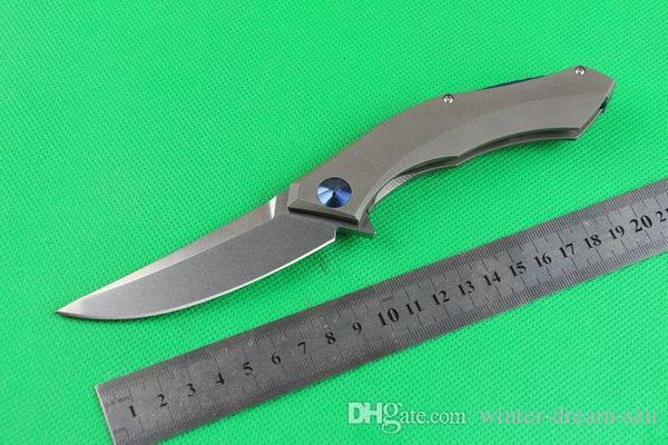 

Shirogorov Blue Moon Scimitar Bearing System Flipper Folding Knife TC4 Titanium Handle Tactical EDC Pocket Tools Christmas Gift Knives P321R