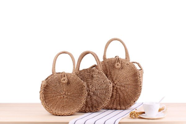 

фабрика прямые модули новый пляж праздник тканые сумка круглый ручной ремешок плечо двойного использования дикий случайный соломы мешок