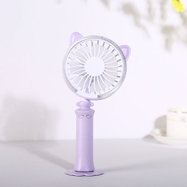 

2018 new arrival twisted cat portable usb mini fan deskcolorful night light hand usb fan portable battery usb fan