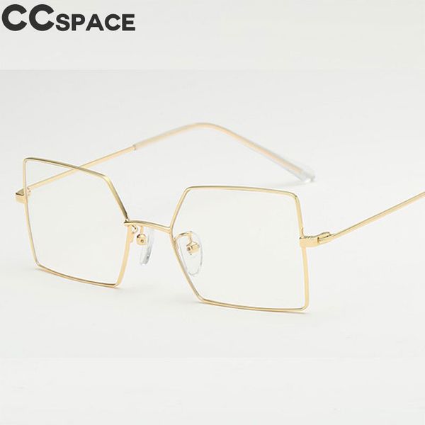 

irregular square glasses frame ccspace 47743 gold frame retro clear lens optical eyeglasses female fashion eyewear, Silver