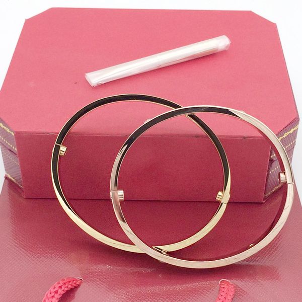 

gold chains for men 316 stainless steel bangle luxury designer jewelry women bracelets screw love bracelet wedding rings sets with bag, Black