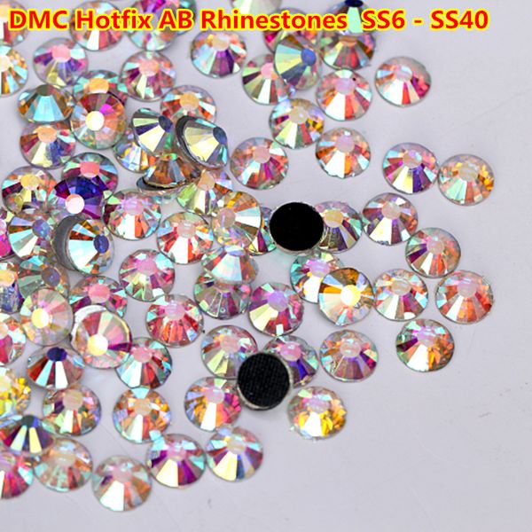 

ss6-ss40 1440pcs dmc crystal ab ix rhinestones glass crystal flatback dmc fix stones for clothing nails decoration diy, Silver;gold