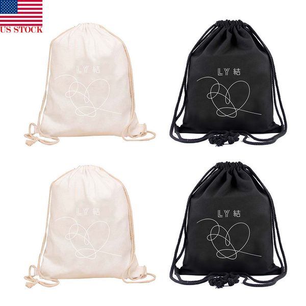 

2018 new drawstring backpack shoulder bag satchel drawstring canvas backpack