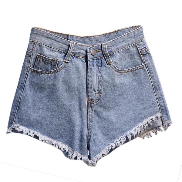 

black white blue denim jeans shorts women loose ripped summer casual jeans pants female club wear high waist h7