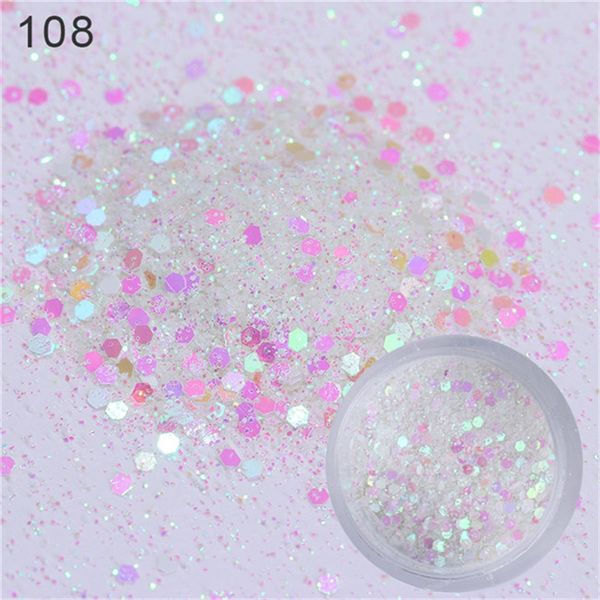 

10ml white ultra-thin nail sequins colorful 1mm mixed glitter powder flakies paillette manicure nail art decoration accessory, Silver;gold