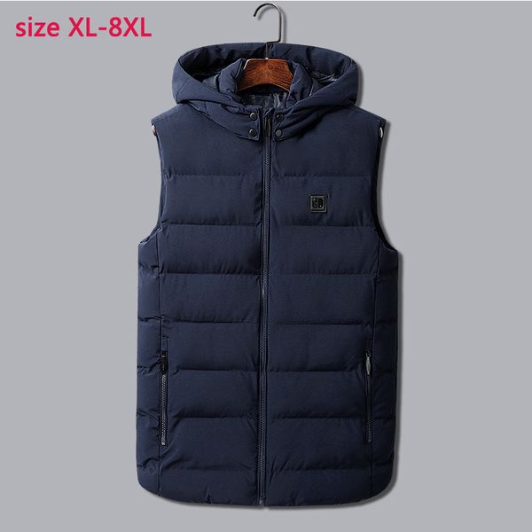 

new arrival warm sleeveless cotton padded vest coat tide casual mandarin collar male super large fashion plus size xl-6xl7xl8xl, Black;white