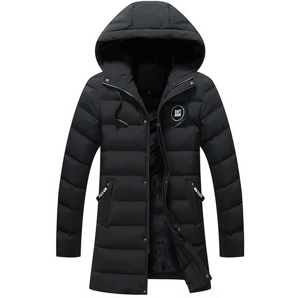 

2018 winter jacket men hooded windbreaker slim fit long parka coat man thick winter warm jacket casual parkas m-5xl, Black