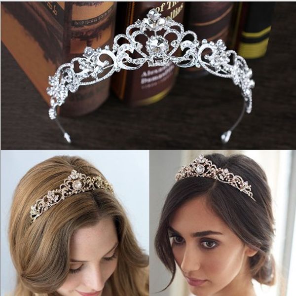 

fashionable wedding bridal crown silver /gold tone crystal bridal tiara wedding hair accessories hair jewelry bridal head pieces, Slivery;golden
