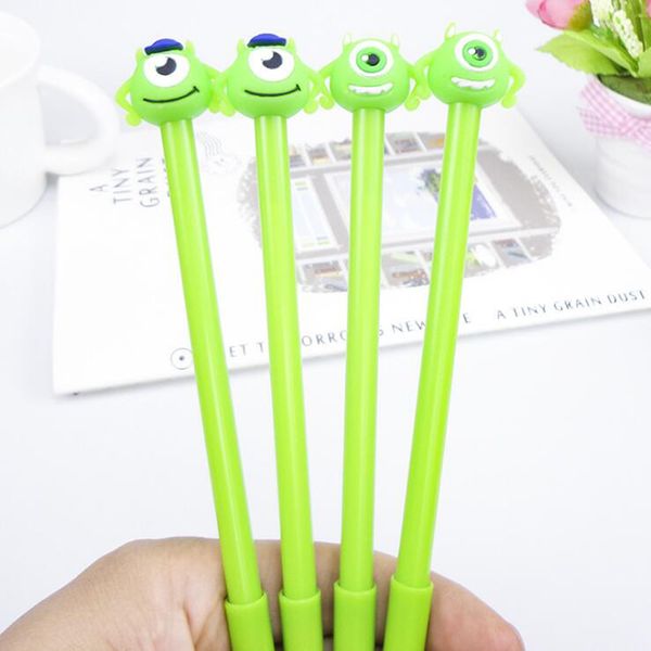 

3pcs cute cartoon big eyes monocular aberdeen pen black refill children students stationery gifts school office supplies