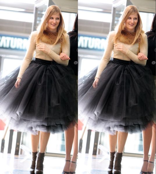 2016 New Fashion Latest Designs Woman 5 Layers Tulle Satin Skirt Knee Length Solid Natural Color Ball Gown Tutu Skirt Women