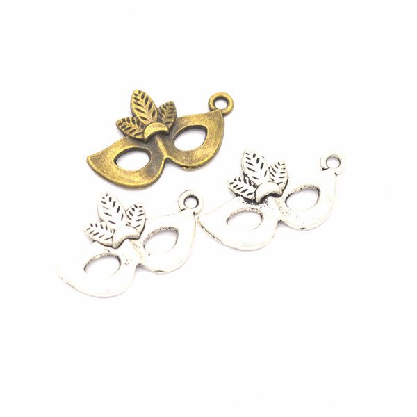 

bulk 500 pcs/ lot masquerade design mask charms pendant 26*16mm antique silver tone & antique bronze color, Bronze;silver