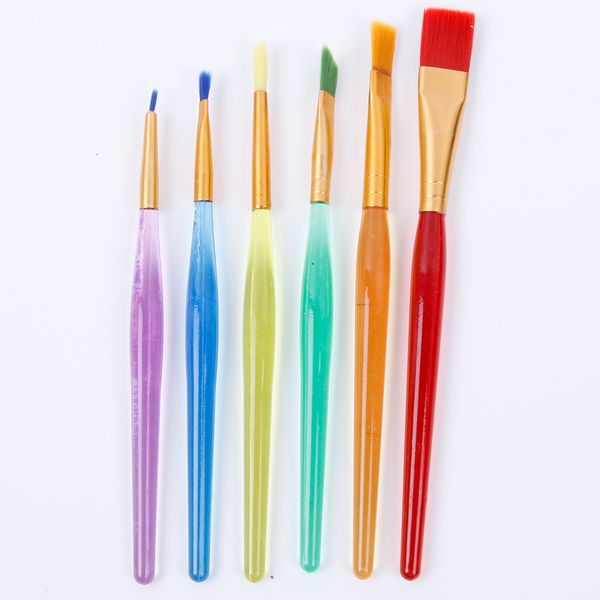 

6pcs colorful fondant cake brush decorating painting tool artist brushes promotion icing set dusting pastry cooking tool