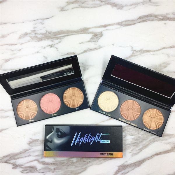 

3 in 1 beauty glazed brand balm palette mary betty cindy lou manizer eye shadow highlighter shimmer eyeshadow pallete set