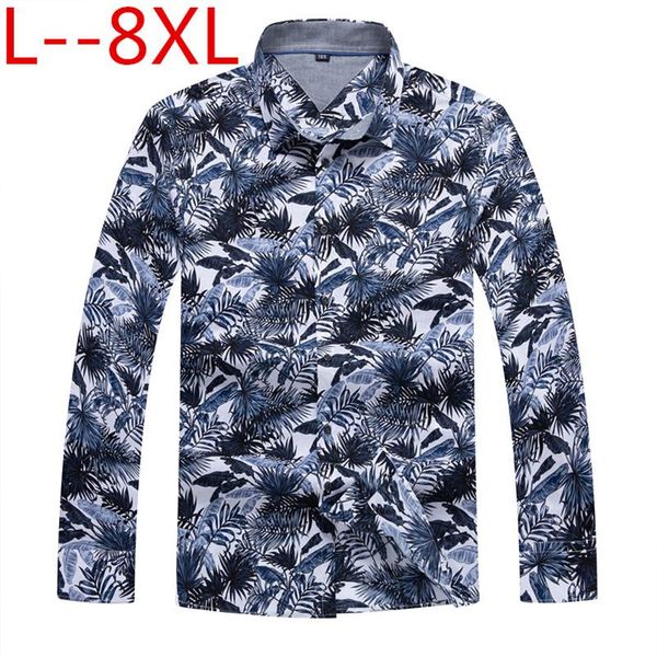 

plus 10xl 8xl 6xl mens hawaiian shirt male casual camisa masculina printed beach shirts long sleeve brand clothing ing, White;black