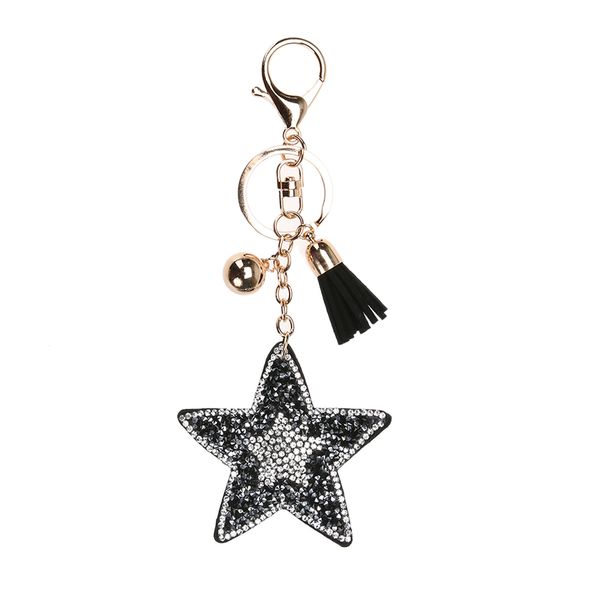 

charm leather starfish tassel pendant keychain trinket alloy bag key ring holder for women gift souvenir jewelry, Silver