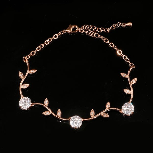 

uilz women bracelet jewelry for dainty gifts friendship white gold flower and teardrop cubic zircon bracelet femme ub177, Black