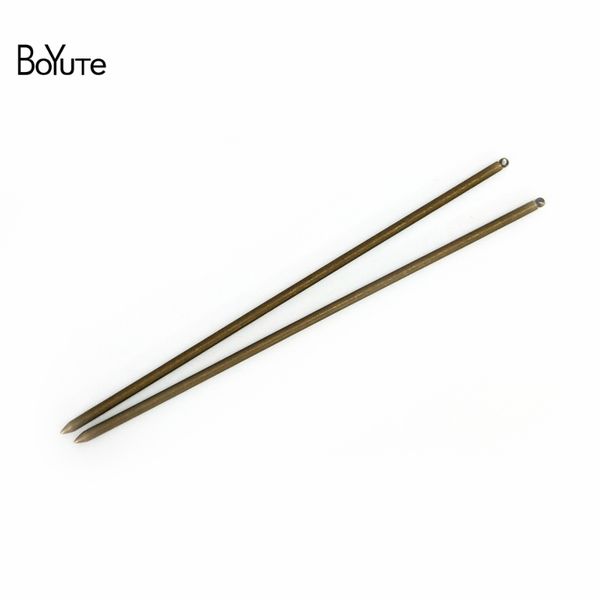 

boyute 10 pieces 3*130mm metal hair stick with one loop 7 colors plated brass material hair jewelry, Golden;white