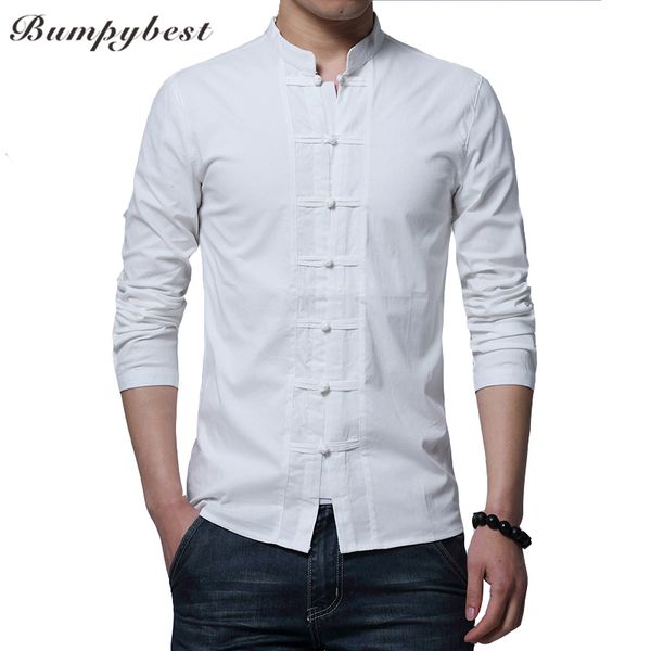 BumpyBeast Hot Manga Longa Camisa Clássico Chinês Estilo Tang roupas Torne M L XL XXL XXXL 4XL Hombre Camisa